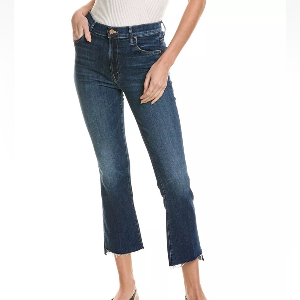 MOTHER Dark Blue Cropped Ankle Jeans